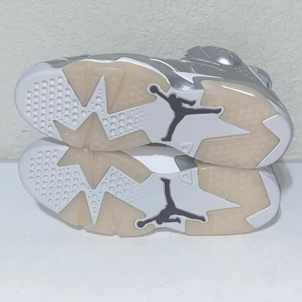 Air Jordan 6 Retro PSG Metallic Silver Mens 10.5 Basketball‎ Shoes IQ5135-001